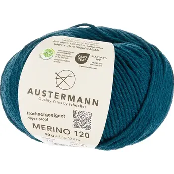 Příze Austermann Merino 120 EXP 163 Smaragdová (Příze Merino 120 EXP TOPAS)