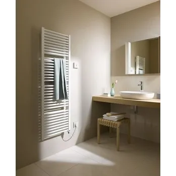 Radiátor Kermi DUETT-E topný žebřík 1188x74x934mm, stříbrná lesklá