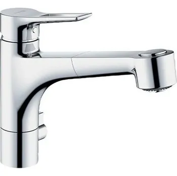 Vodovodní baterie Kludi Mix dřezová jednopáková baterie DN 15, výsuvná sprška, s multipřípojkou, chrom