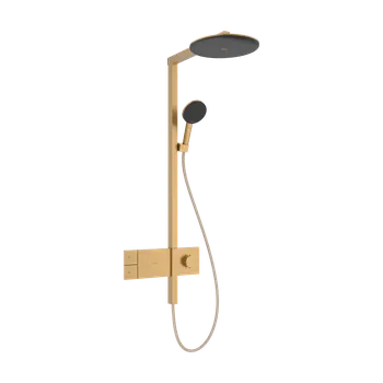 Vodovodní baterie Hansgrohe Raindance Alive S - Showerpipe 300 1jet EcoSmart, s termostatem ShowerSelect Comfort, kartáčovaný bronz 24583140