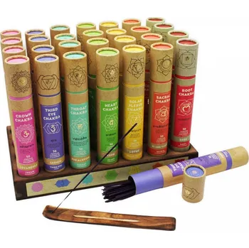 Čajovna Vonné tyčinky Balanced chakra ARÔME, mix vůní - 7 čaker, stojan, 28 x 30 ks (840 ks)