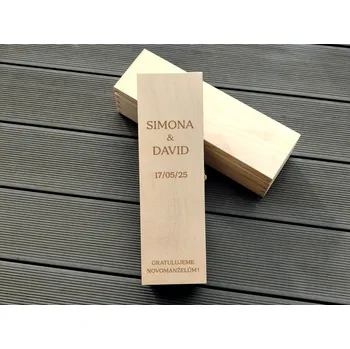 Dárková krabička Dárkový box na víno pro novomanžele - D-decor