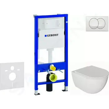 Geberit Duofix Set předstěnové instalace, klozetu Oudee a sedátka softclose, tlačítko Delta, bílá, SANI11CA3136