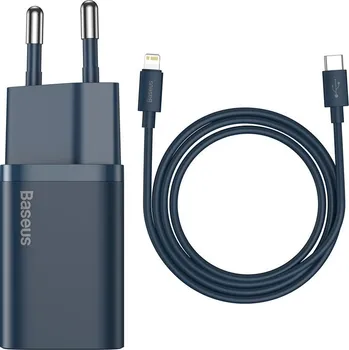 Baseus nabíječka TZCCSUP-B03 USB-C PD / + kabel iPhone Lightning 20W / 1m / blue