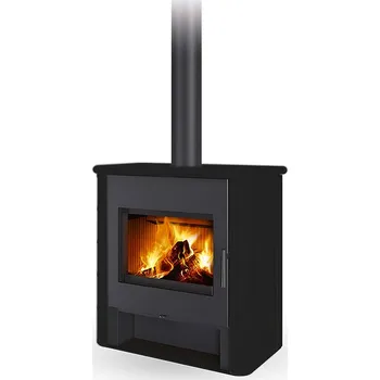 Krbová kamna ROMOTOP TELDE keramika rustik černá matná 49400 - krbová kamna s teplovodním výměníkem