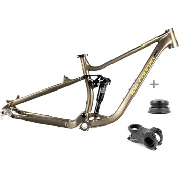 rám kola Lee Cougan Quest celoodpružený Alu rámový set MTB 29" velikost L – 19" (48 cm), hnědozlatá matná