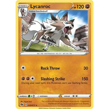Karetní hra Lycanroc 030/073 - Champion´s Path Typ karty: Holo