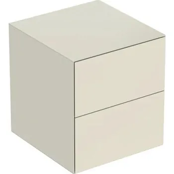 Koupelnový nábytek Geberit ONE boční skříňka se dvěma zásuvkami, 45x47x49,2 cm, lakovaná s vysokým leskem, písková šedá