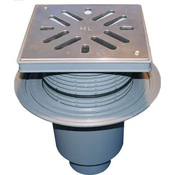 Odvodňovací žlab HL Velkokapacitní dvorní vtok DN110, svislý odtok s izolační přírubou, ZU - suchá klapka