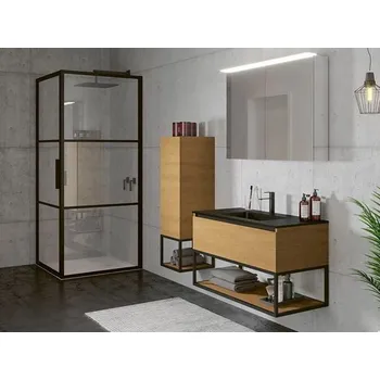 Riho Grid Čtyřúhelníkový sprchový kout GB201 97,9-100,7x88,8-90,2x200 cm, čiré sklo