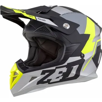 Helma na motorku Přilba X1.9D TENDO, ZED, dětská (černá matná/tmavě šedá/světle šedá/žlutá fluo) 2025