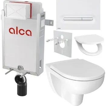 Alcadrain Set modulu k zazdění, Jika WC, sedátka a tlačítka M1876, bílá mat KAE130