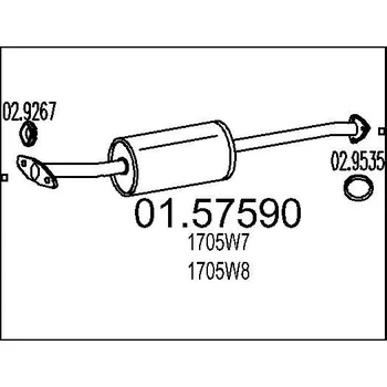 Tlumič výfuku Střední tlumič výfuku MTS 01.57590