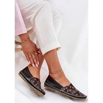 Dámské lodičky Kožené Vzorované Baletky Maciejka T1929-71 Barva: Černá, Velikost: 37