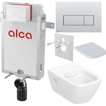 Alcadrain Set modulu k zazdění, Geberit WC, sedátka a tlačítka M572, chrom mat KAE109