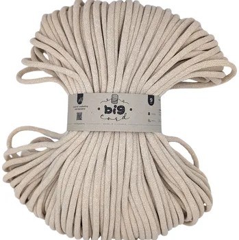 Příze VEĽKÁvlna VEL'KÁvlna bavlněná šňůra na háčkování 9mm Kapučíno