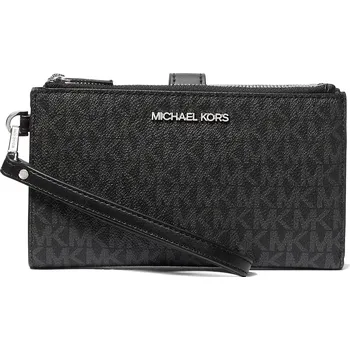 Peněženka Michael Kors Jet Set Travel Double Zip Wristlet Black Silver