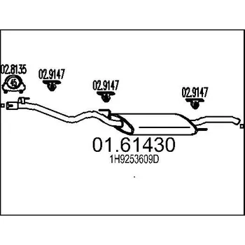 Výfukový systém Zadní tlumič výfuku MTS 01.61430