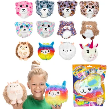 plyšák Teddies Míček zvířátko nafukovací plyš 15cm mix druhů v sáčku 12m+