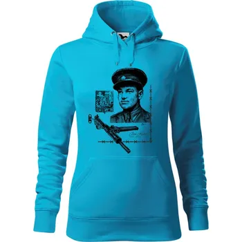 Dámská mikina Mikina - Jan Kubiš - Operace Anthropoid Barva: Modrá - tyrkysová (44), Velikost: XXL, Střih: Dámské