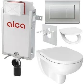 Alcadrain Set modulu k zazdění, Jika WC, sedátka a tlačítka M272, chrom mat KAE121