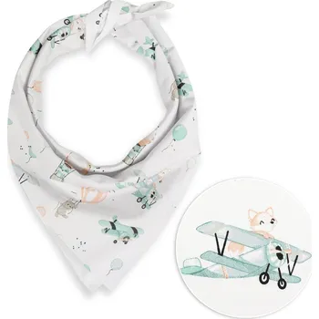 Dětský bavlněný šátek Sandra SA-457 Lišky v letadýlkách na bílém 80 x 80 cm