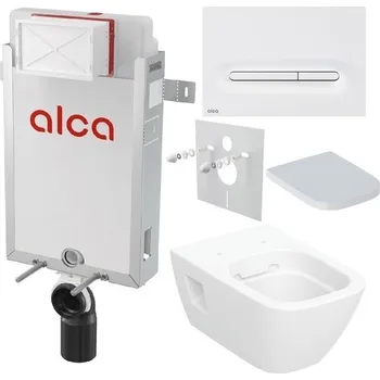 Alcadrain Set modulu k zazdění, Geberit WC, sedátka a tlačítka M1876, bílá mat KAE111