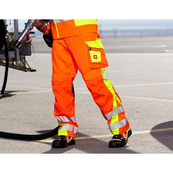 Výstražné reflexní kalhoty do pasu EN 20471 e.s.motion 2020 velikost 23 výstražná oranžová/výstražná žlutá Strauss Pracovní oblečení
