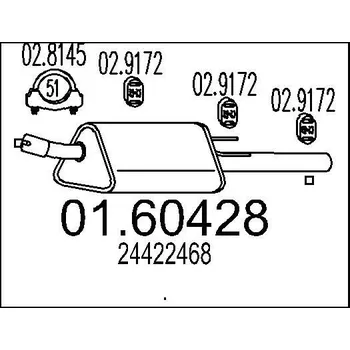 Výfukový systém Zadní tlumič výfuku MTS 01.60428
