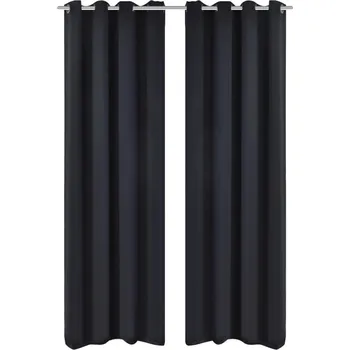 vidaXL 2 ks černé zatemňovací závěsy s kovovými kroužky 135 x 245 cm