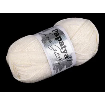Příze Pletací příze Papatya Love Glitter 100 g - 2 (1200) krémová světlá AB