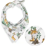 Dětský bavlněný šátek Sandra SA-459 Lesní zvířátka na bílém 70 x 70 cm