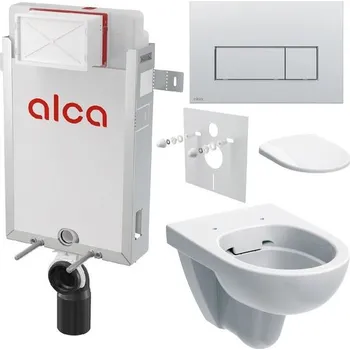 Alcadrain Set modulu k zazdění, Geberit WC, sedátka a tlačítka M572, chrom mat KAE090