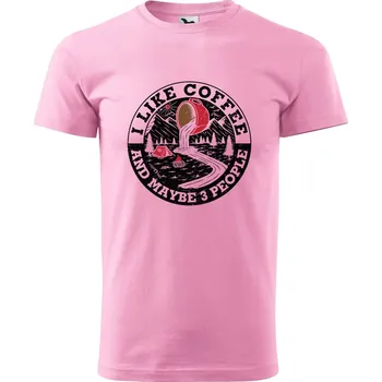 Pánské tričko DOBRÝ TRIKO Pánské tričko s potiskem I like coffee Velikost: S, Barva: Růžová
