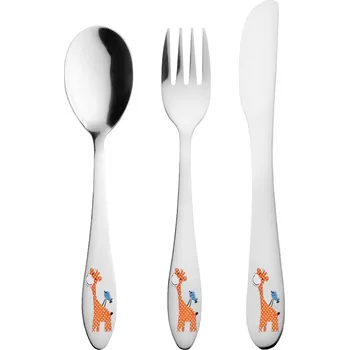 Příbor Jídelní dětské příbory ŽIRAFA 3 díly (akční sada 3 ks)