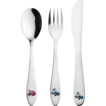 Příbor Jídelní dětské příbory AUTO 3 díly (akční sada 3 ks)