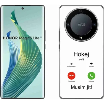 Pouzdro na mobilní telefon Gelový kryt mmCase na Honor Magic 5 Lite 5G - hokej volá bílé pozadí