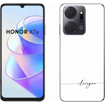 Pouzdro na mobilní telefon Gelový kryt mmCase na Honor X7a - I love you bílé pozadí