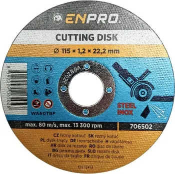 Řezný kotouč Kotouč řezný Enpro Kotouč na kov řezný O 115 x 1,2 x 22,2 mm,