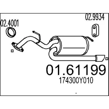 Auto-moto Zadní tlumič výfuku MTS 01.61199