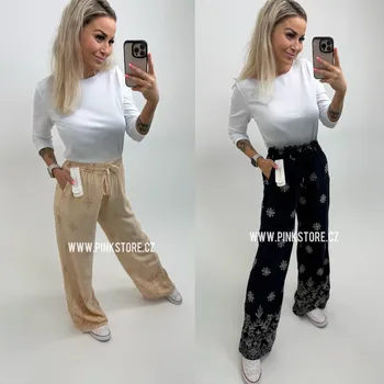 Dámské kalhoty Volné kalhoty se vzory Velikost: XXL, Barva: Tmavě modrá