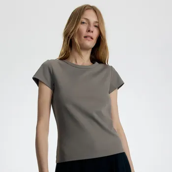 Reserved - Tričko z mercerované bavlny - béžová - 578GR-80X - 578GR-80X-XS