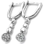 Náušnice z bílého zlata, visací kolečka se zirkony 2,00g