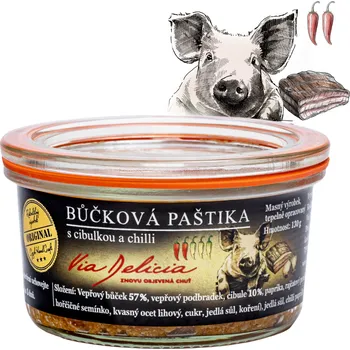 Via Delicia Bůčková paštika s cibulkou a chilli 130 g