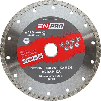 Řezný kotouč Kotouč diamantový Enpro Kotouč diamantový turbo O 180 x 1.6 x 22.3 mm