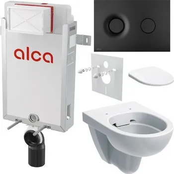 Alcadrain Set modulu k zazdění, Geberit WC, sedátka a tlačítka M1978, černá mat KAE095