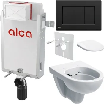 Alcadrain Set modulu k zazdění, Geberit WC, sedátka a tlačítka M278, černá mat KAE086