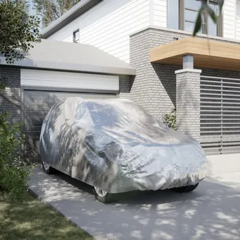 Plachta na motorové vozidlo vidaXL Autopotah pro SUV s popruhy na přezky celý stříbrný L