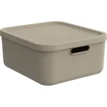 Rotho Úložný box, rovný s víkem, 20l, cappuccino ALBU LIGHT, 40x36x18 cm