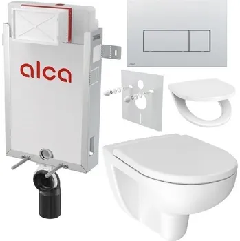 Alcadrain Set modulu k zazdění, Jika WC, sedátka a tlačítka M572, chrom mat KAE128